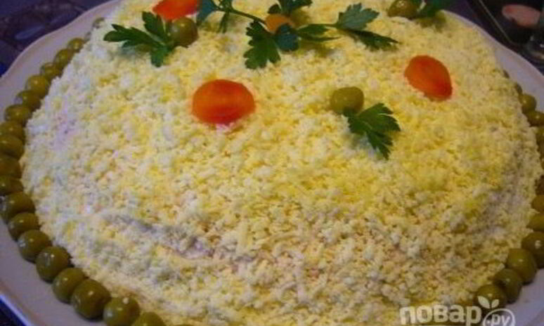 Рецепт салат мимоза с сайрой