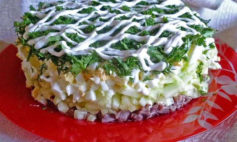 Рецепт салат мужской каприз с огурцом