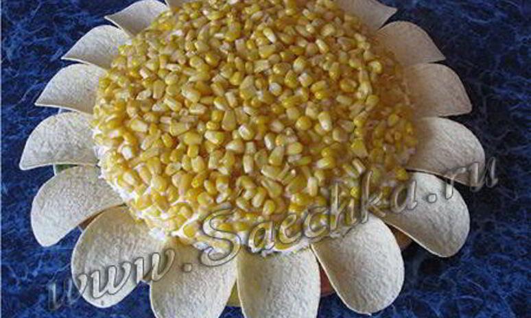 Рецепт салат подсолнух с чипсами