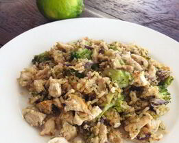 Салат с брокколи и грибами