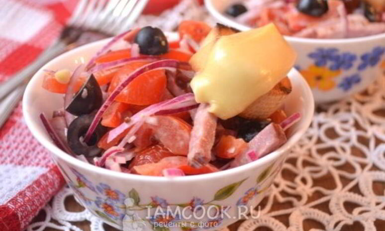 Рецепт салат с копченой говядиной