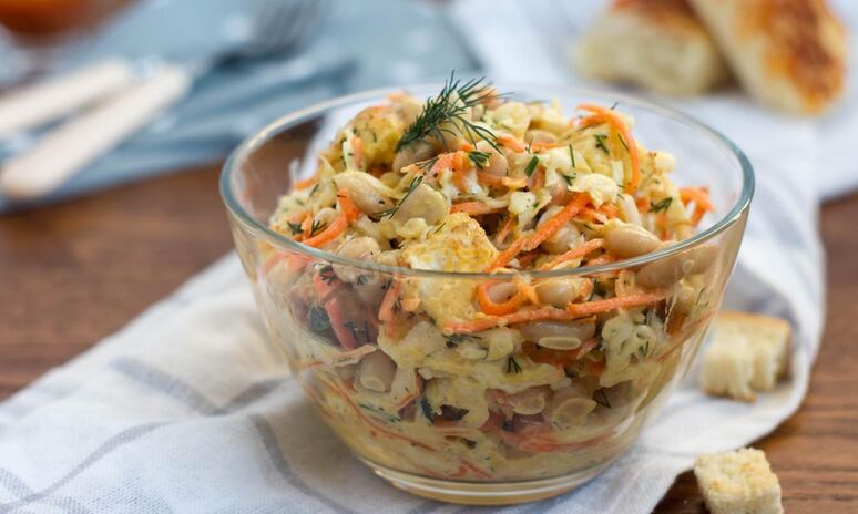 Рецепт салат с корейской морковью и фасолью
