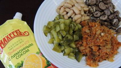 салат с куриными сердечками