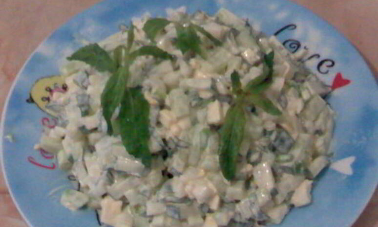 Рецепт салат с сыром и мятой