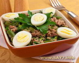 Салат с тунцом и стручковой фасолью