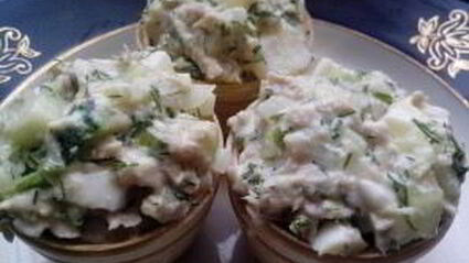 салат с тунцом в тарталетках