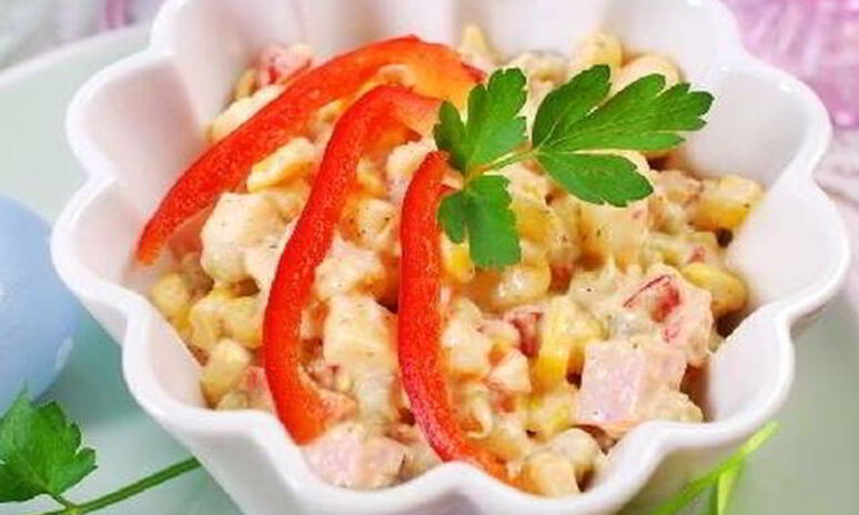 Рецепт салат с ветчиной