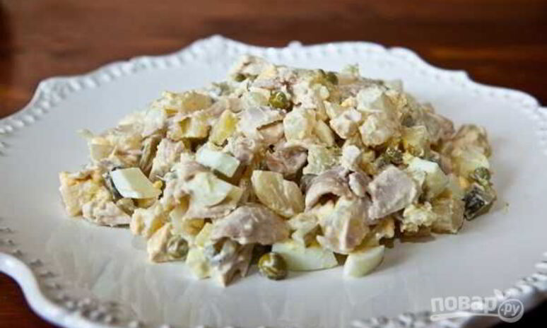 Рецепт столичный салат с курицей