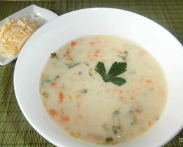 Американский сливочный суп с бурым рисом