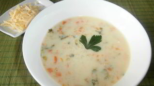 Американский сливочный суп с бурым рисом