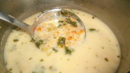 американский сливочный суп с бурым рисом