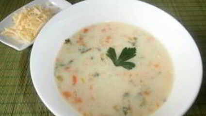 американский сливочный суп с бурым рисом