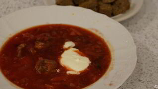 Борщ красный из баранины
