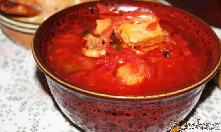 Рецепт борщ на свиной лопатке с квашеной капустой