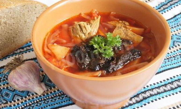 Рецепт борщ с черносливом