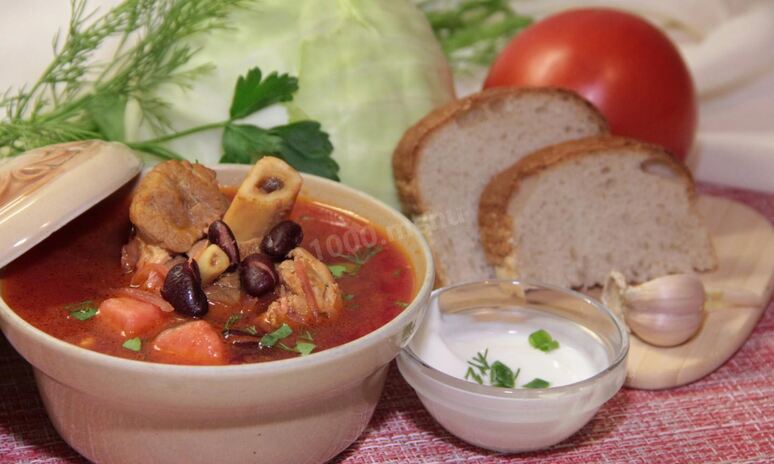 Рецепт борщ с фасолью и курицей