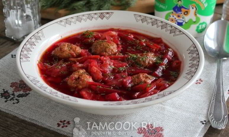 Рецепт борщ с фрикадельками в мультиварке