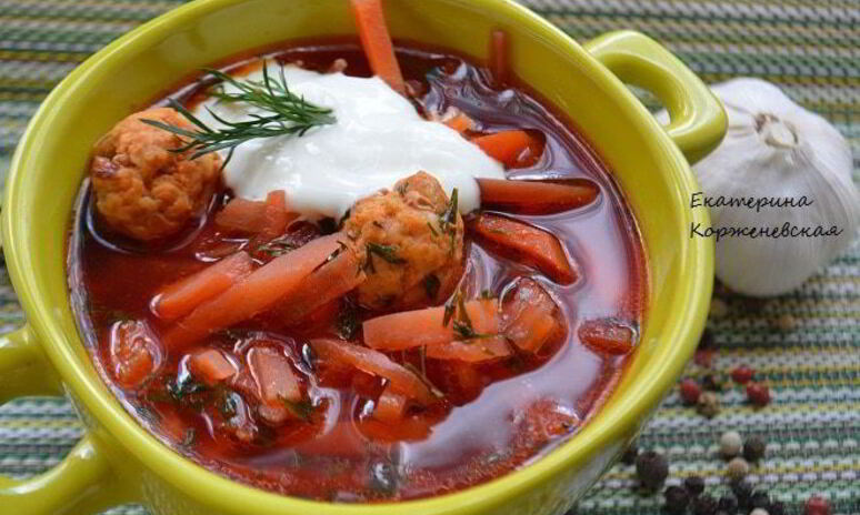 Рецепт борщ с фрикадельками