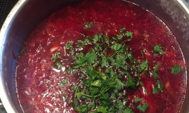 Рецепт борщ с гренками