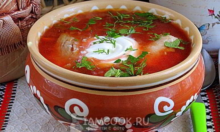 Рецепт борщ с карамелизированной свеклой