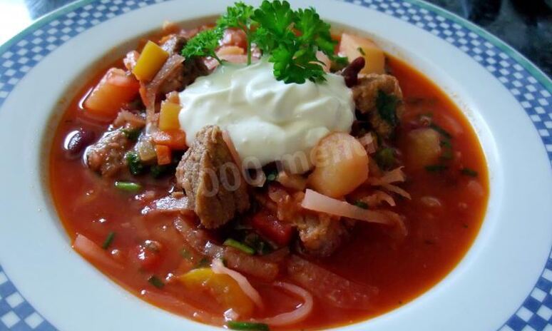 Рецепт борщ с картофелем томатами и фасолью