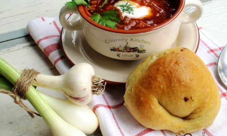 Рецепт борщ, томленный в духовке