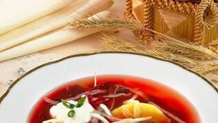 Холодный борщ с фасолью