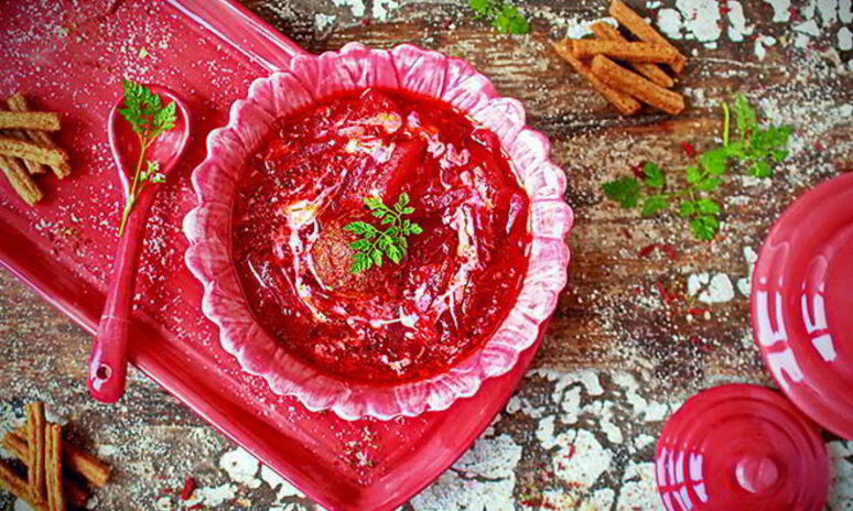 Рецепт красный борщ с фрикадельками