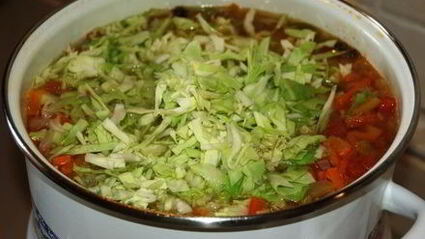 летний борщ без свеклы с помидорами