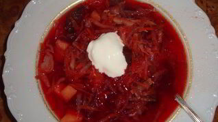 Любимый борщ с баклажанами