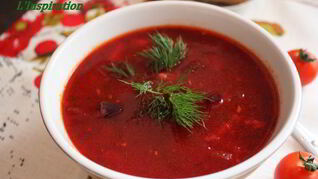 Постный борщ с фасолью