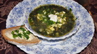 Зеленый борщ из крапивы