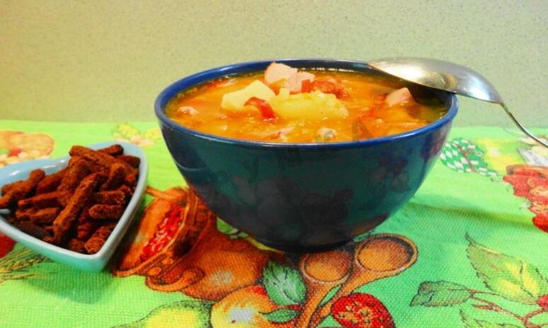 Рецепт гороховый суп с копченой курицей