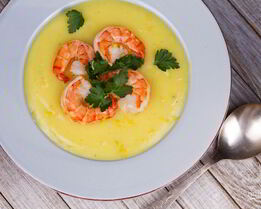 Крем-суп из маленьких креветок