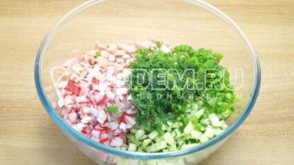 окрошка с колбасой