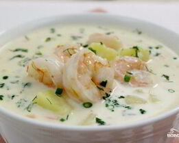 Сливочный суп с креветками