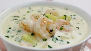 Сливочный суп с креветками