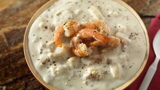 Сливочный суп с морепродуктами