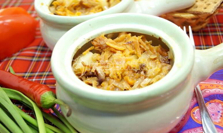 Рецепт грибная солянка в горшочке