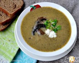 Суп-крем из шампиньонов и тыквы