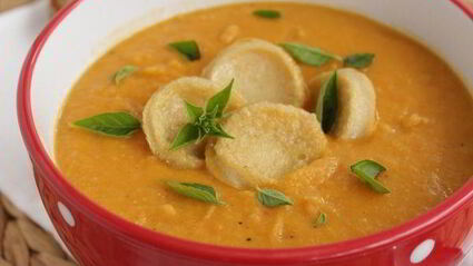 чечевичный суп-пюре с тофу