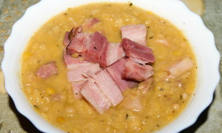 Рецепт гороховый суп-пюре с ветчиной