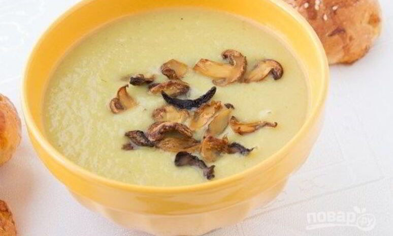Рецепт грибной суп-пюре с плавленым сыром