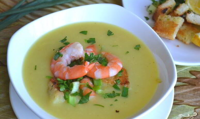 Рецепт картофельный суп-пюре с креветками