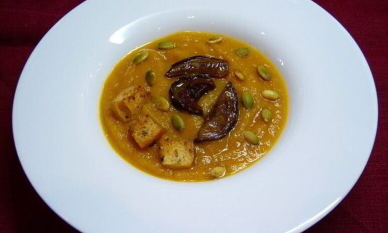 Рецепт постный суп-пюре из тыквы с белыми грибами