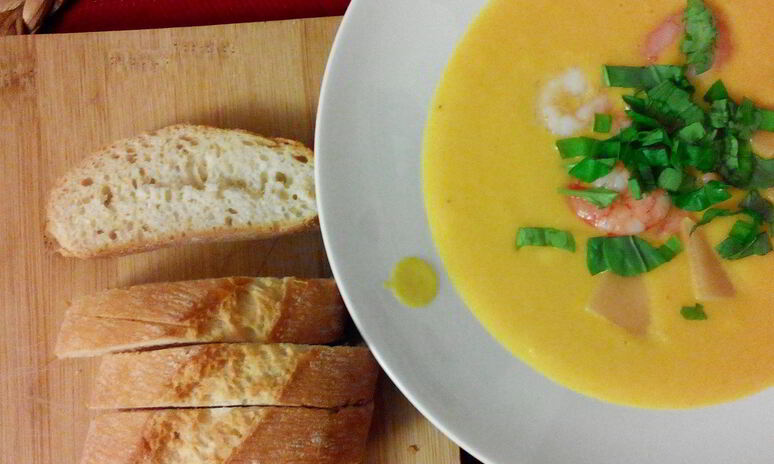 Рецепт сливочный суп-пюре из тыквы с имбирем