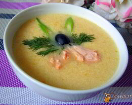 Сливочный суп-пюре с семгой