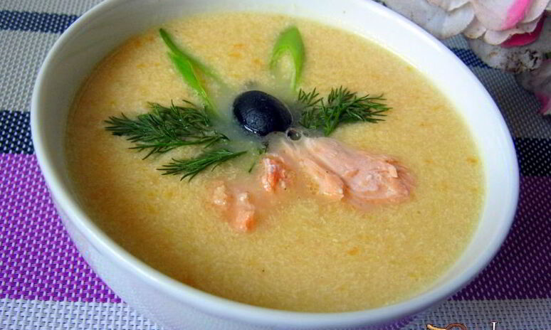 Рецепт сливочный суп-пюре с семгой