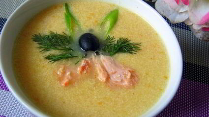 сливочный суп-пюре с семгой