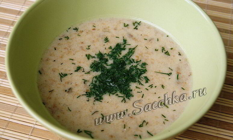 Рецепт суп-пюре грибной